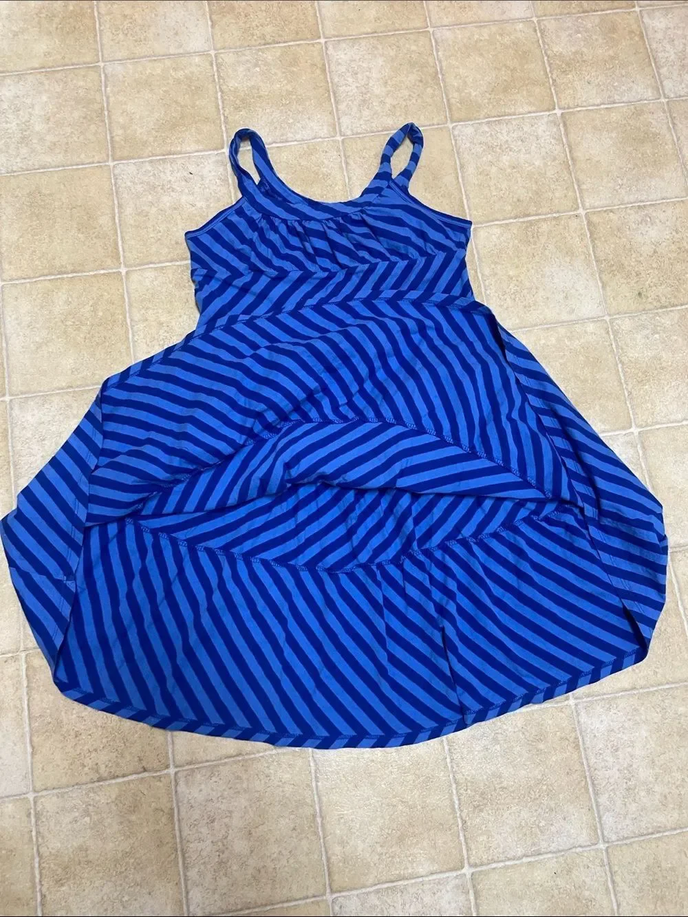 10/$50 Xhilaration 💯% Cotton Blue Striped Tiered Sundress Size L
